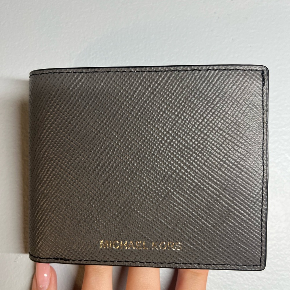 Michael Kors Gray Wallet Saffiano Leather